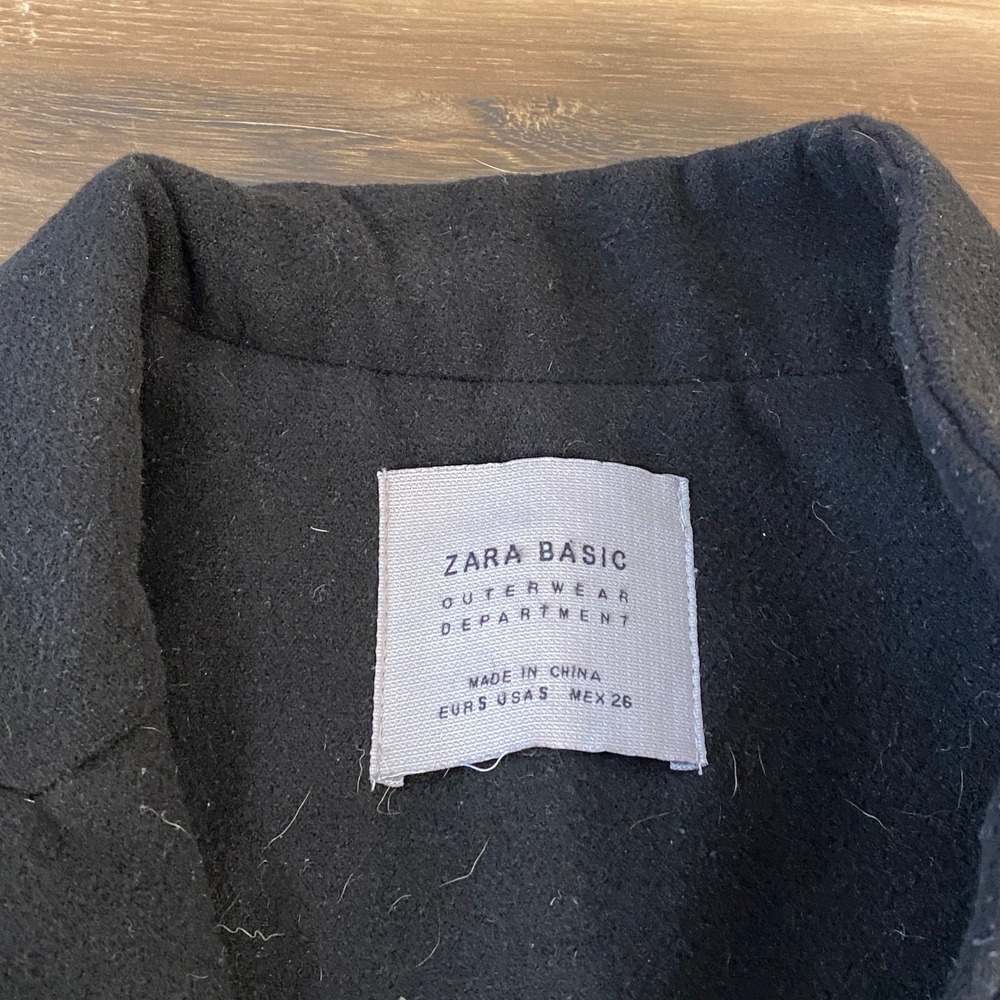 ZARA BASIC Black Collarless Shawl Lapel Blazer Ja… - image 3